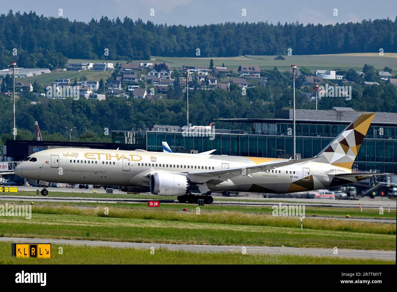 Aircraft Etihad Airways, Boeing 787-10 Dreamliner, A6-BMC, Zürich Kloten, Schweiz Stockfoto