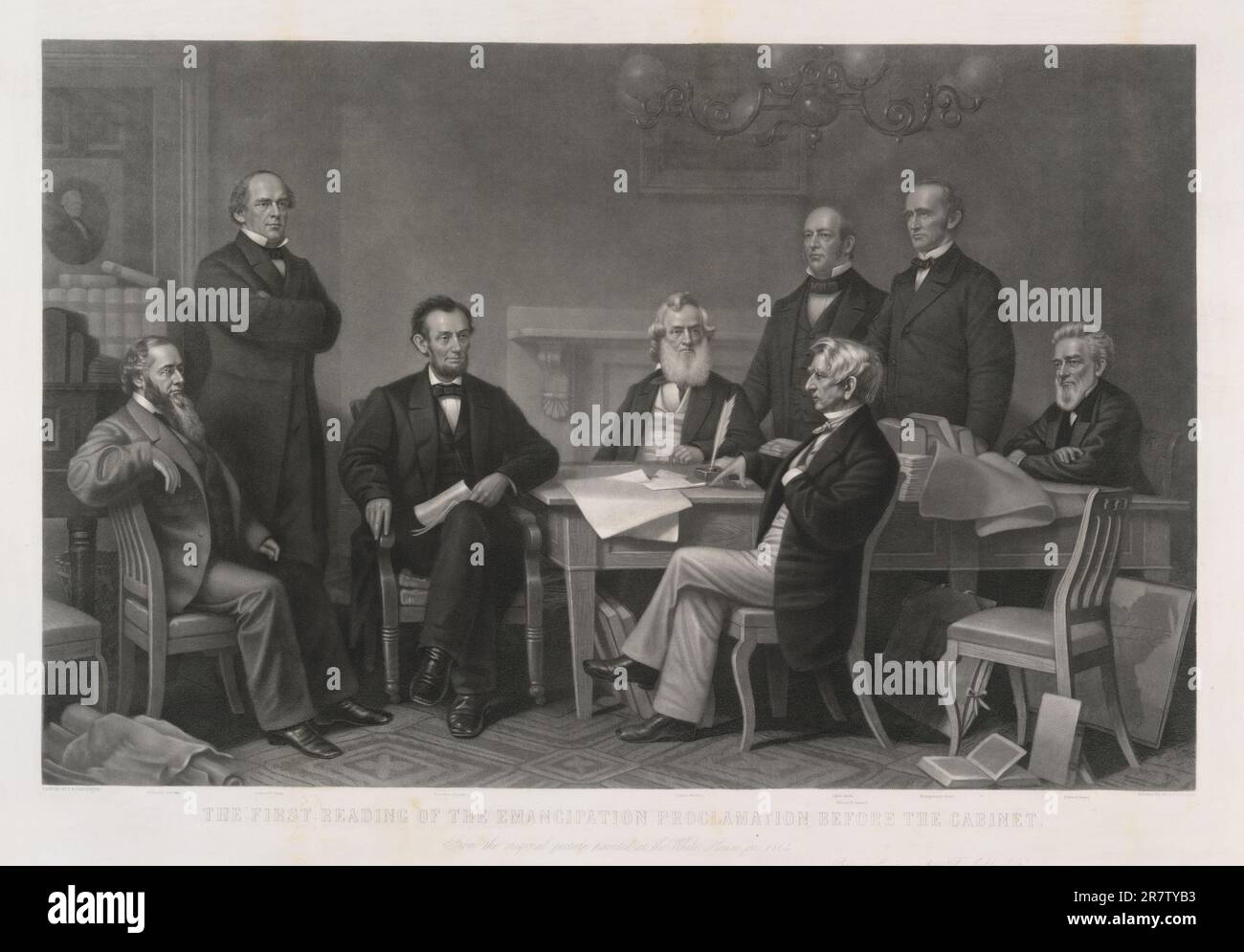 Die erste Lesung der Emanzipationserklärung vor dem Kabinett 1866 Stockfoto