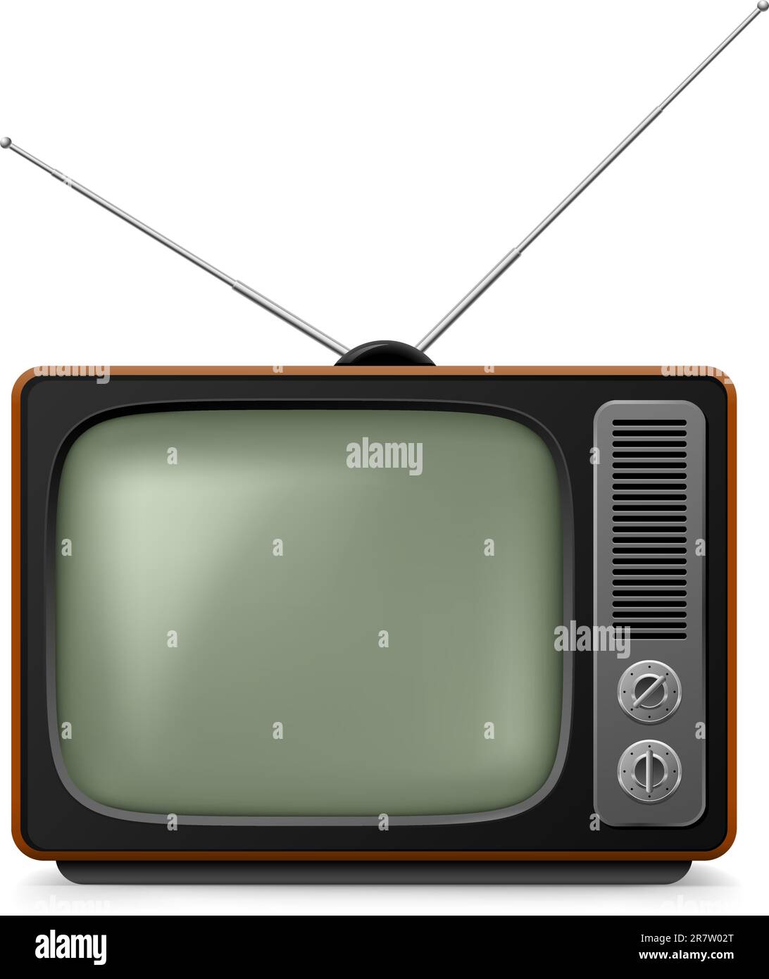 Realistische Vintage TV. Abbildung auf weißem Hintergrund für design Stock Vektor