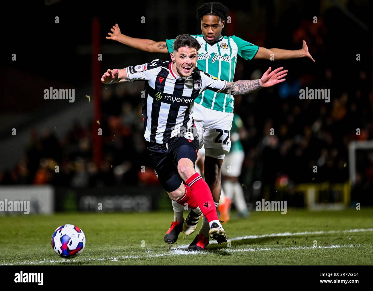 Gavan Holohan während des Sky Bet EFL League 2 Fußballspiels zwischen Grimsby Town FC und Newport County AFC, in Blundell Park, Cleethorpes, England, Stockfoto