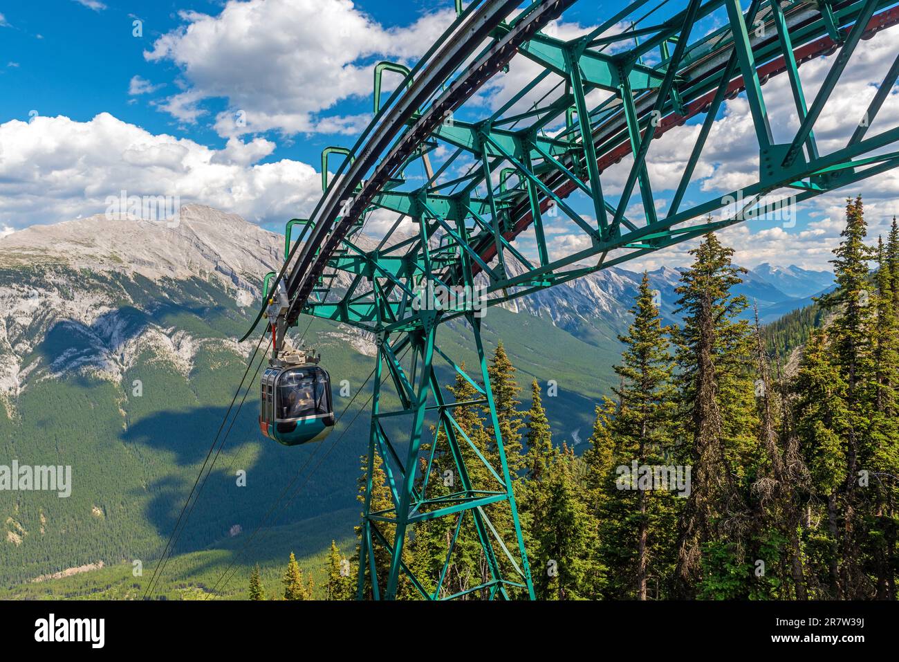 Banff Gondola Seilbahn Ankunftshalle, Banff Nationalpark, Kanada. Stockfoto
