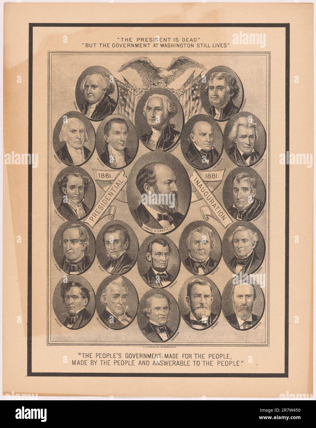 Der Präsident ist tot 1881 Stockfoto