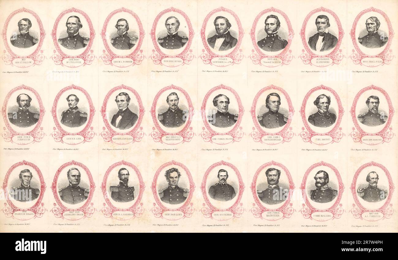Politische Führer und Generäle der Konföderierten c. 1861-1865 Stockfoto