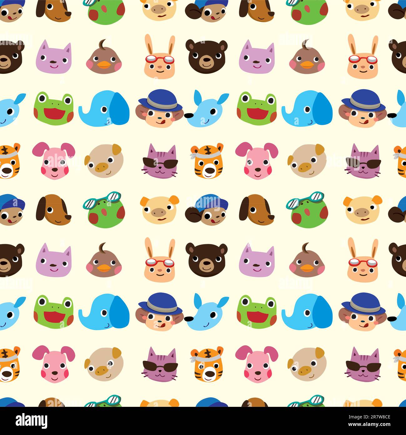 Nahtloses Muster für Cartoon-Tiere Stock Vektor