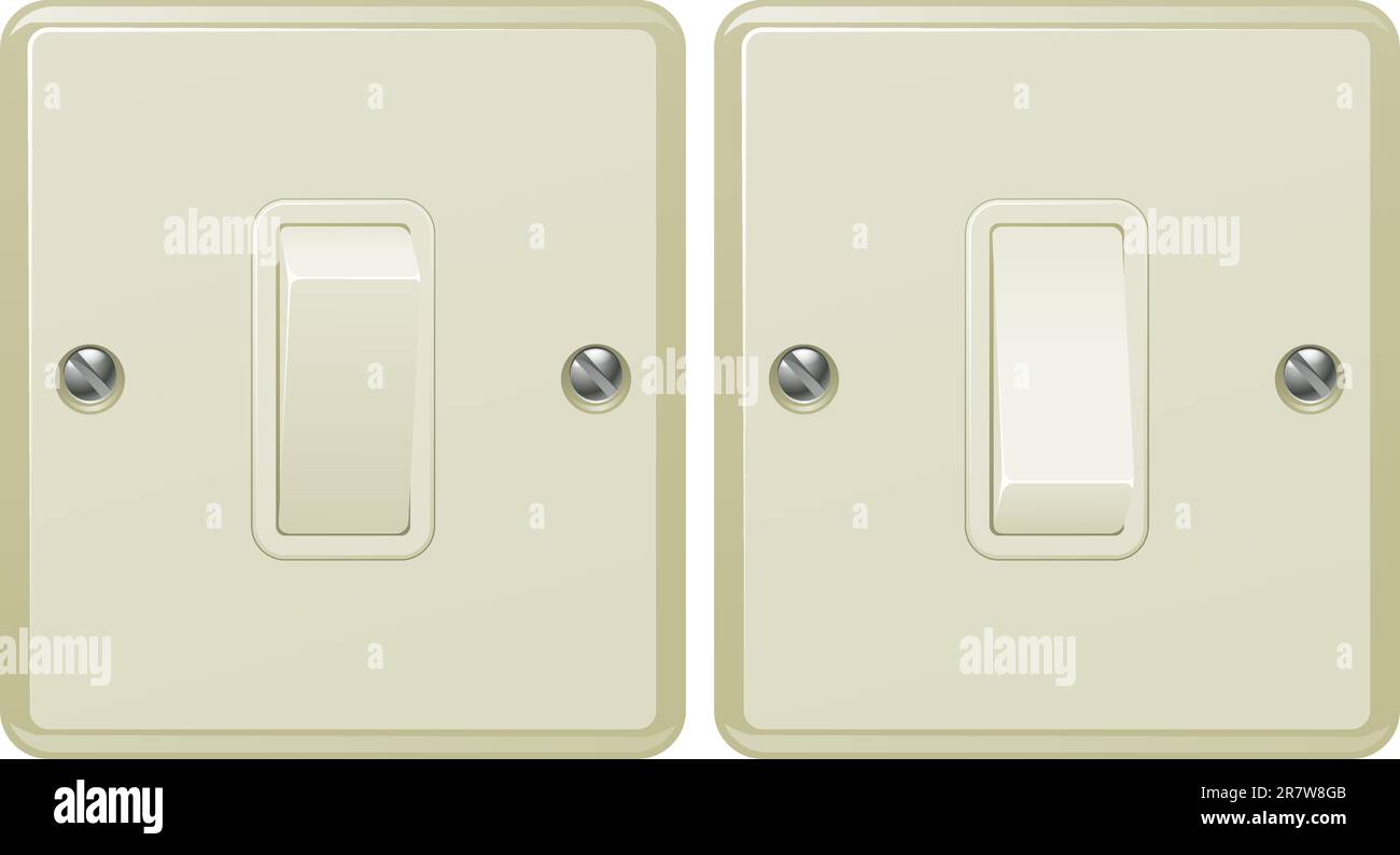 Illustrationen von einem Licht zu wechseln, der ein- und Ausschalten Positionen Stock Vektor