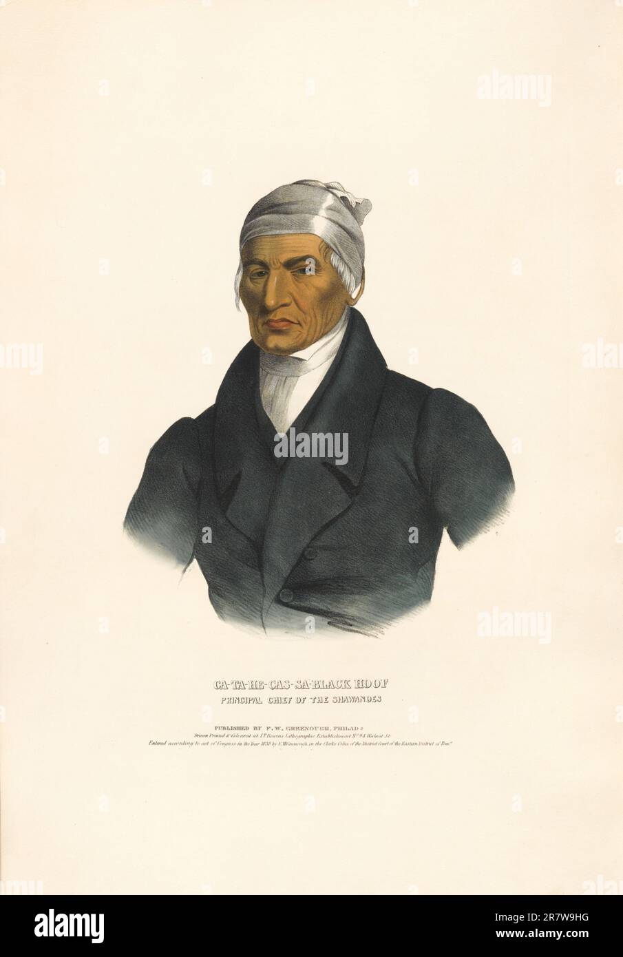 Ca-ta-he-cas-sa - Schwarzer Hufeisen 1838 Stockfoto