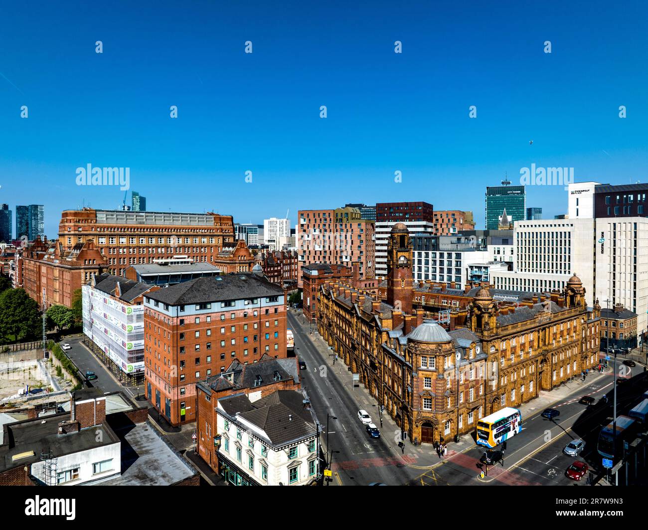 Edwardian und New Manchester Skyline Stockfoto