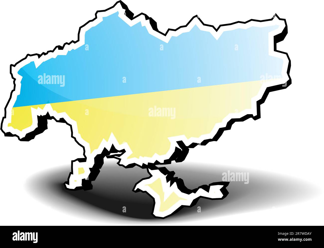 3D Darstellung der Ukraine mit Flagge, eps8 Vektor Stock Vektor