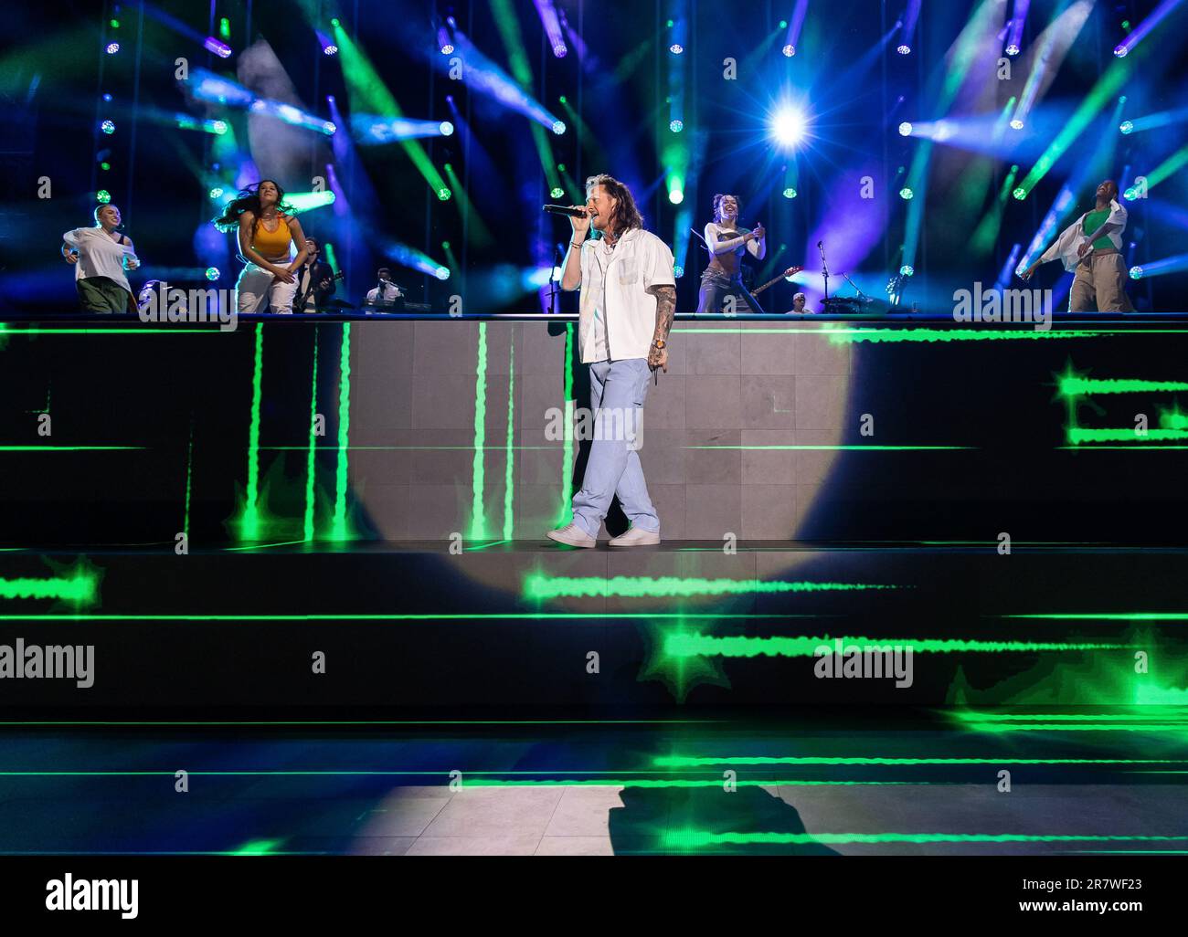 Tyler Hubbard tritt am 1. Tag des CMA Fests im Nissan Stadium am Donnerstag, den 8. Juni 2023 in Nashville, Tennessee auf. Foto: Amiee Stubbs/ImageSPA Stockfoto