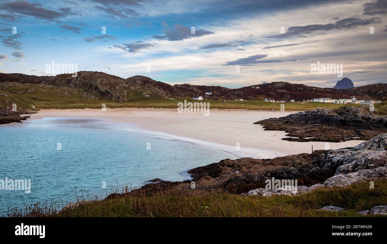 Achmelvich Beach im Norden Schottlands Stockfoto