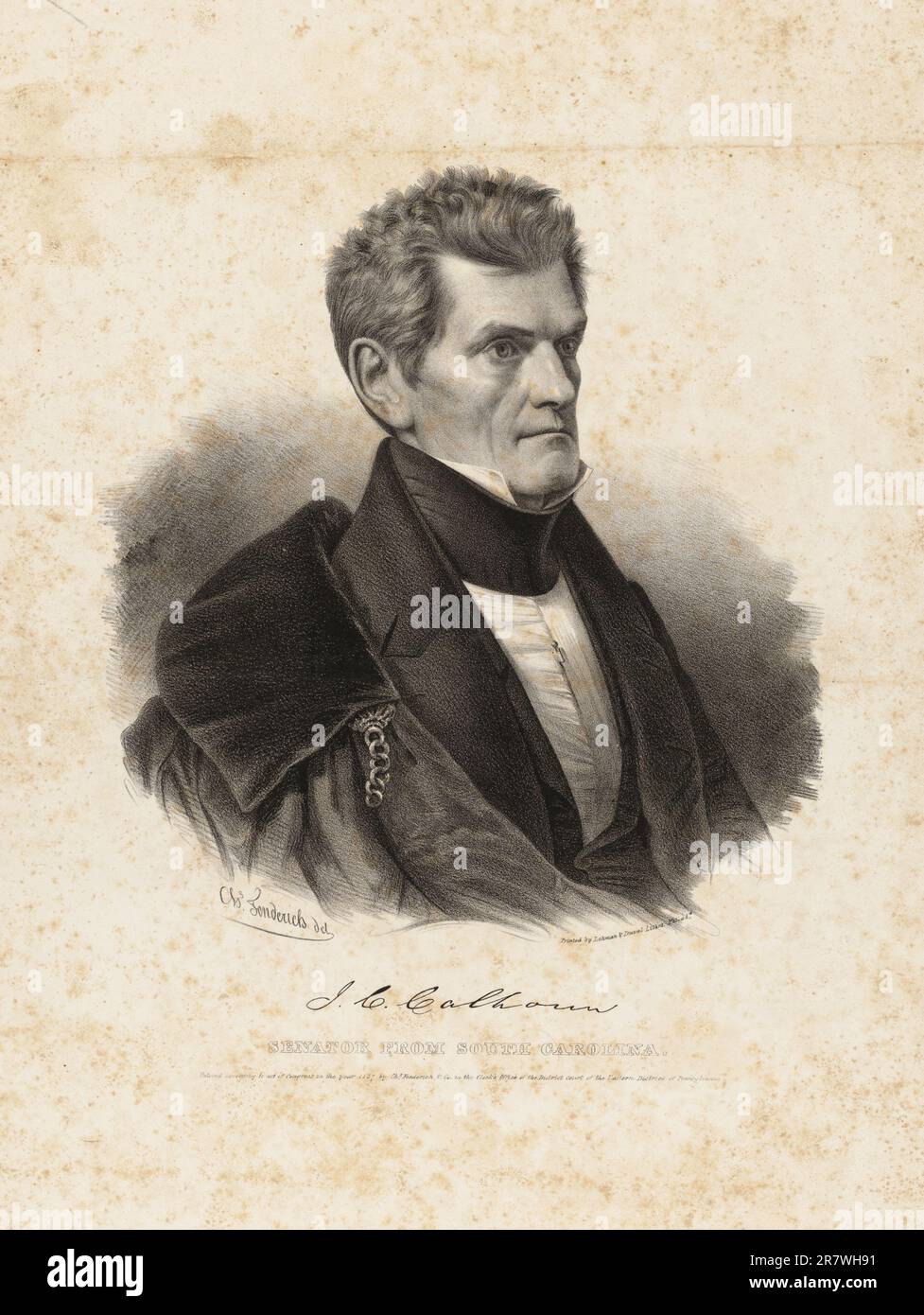 John C. Calhoun 1837 Stockfoto