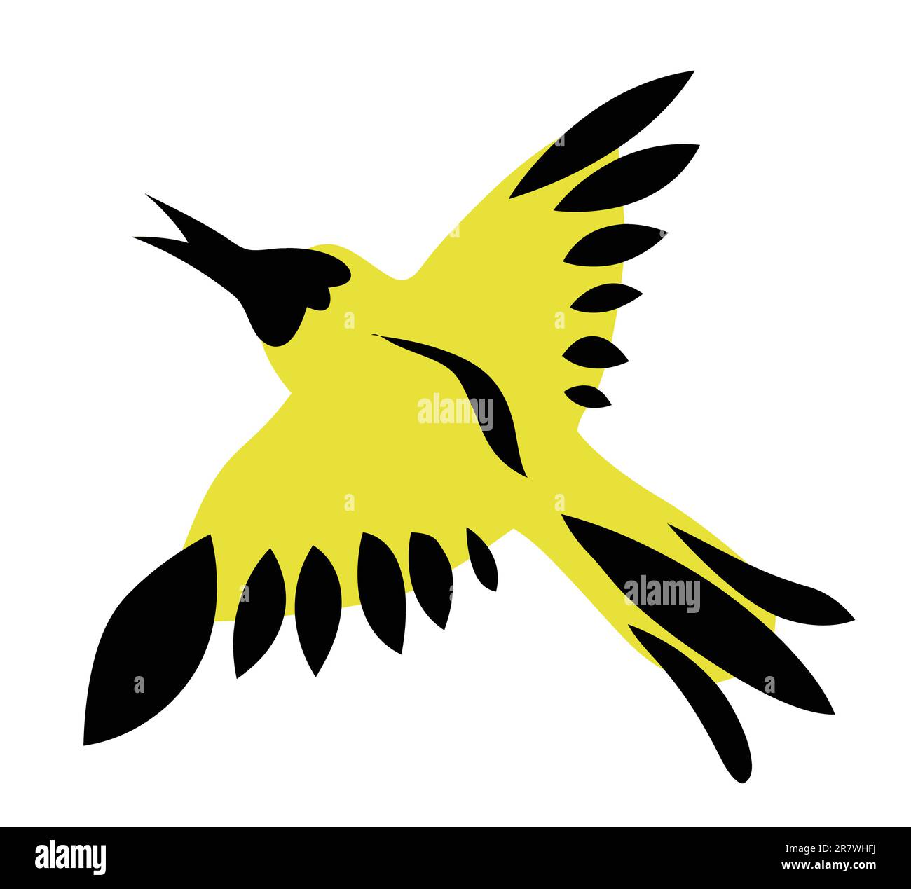 gelber Vogel auf weißem Hintergrund Stock Vektor