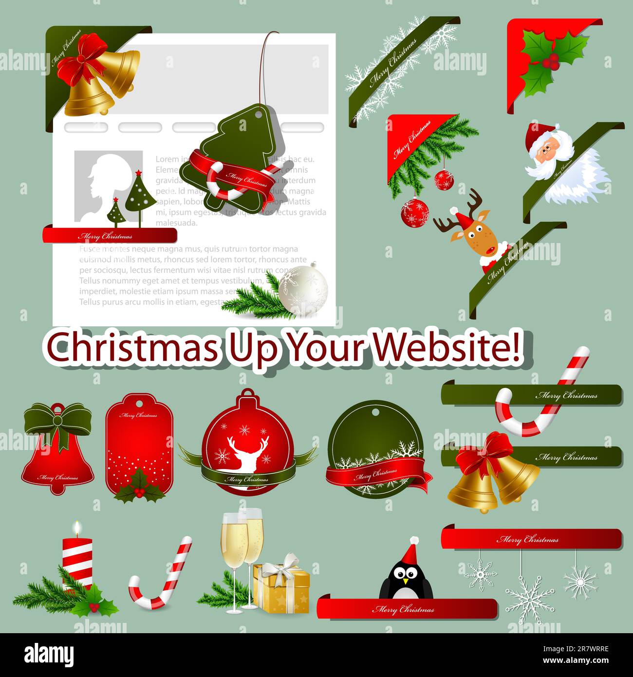 Gruppe von Xmas-Website-Elementen Stock Vektor