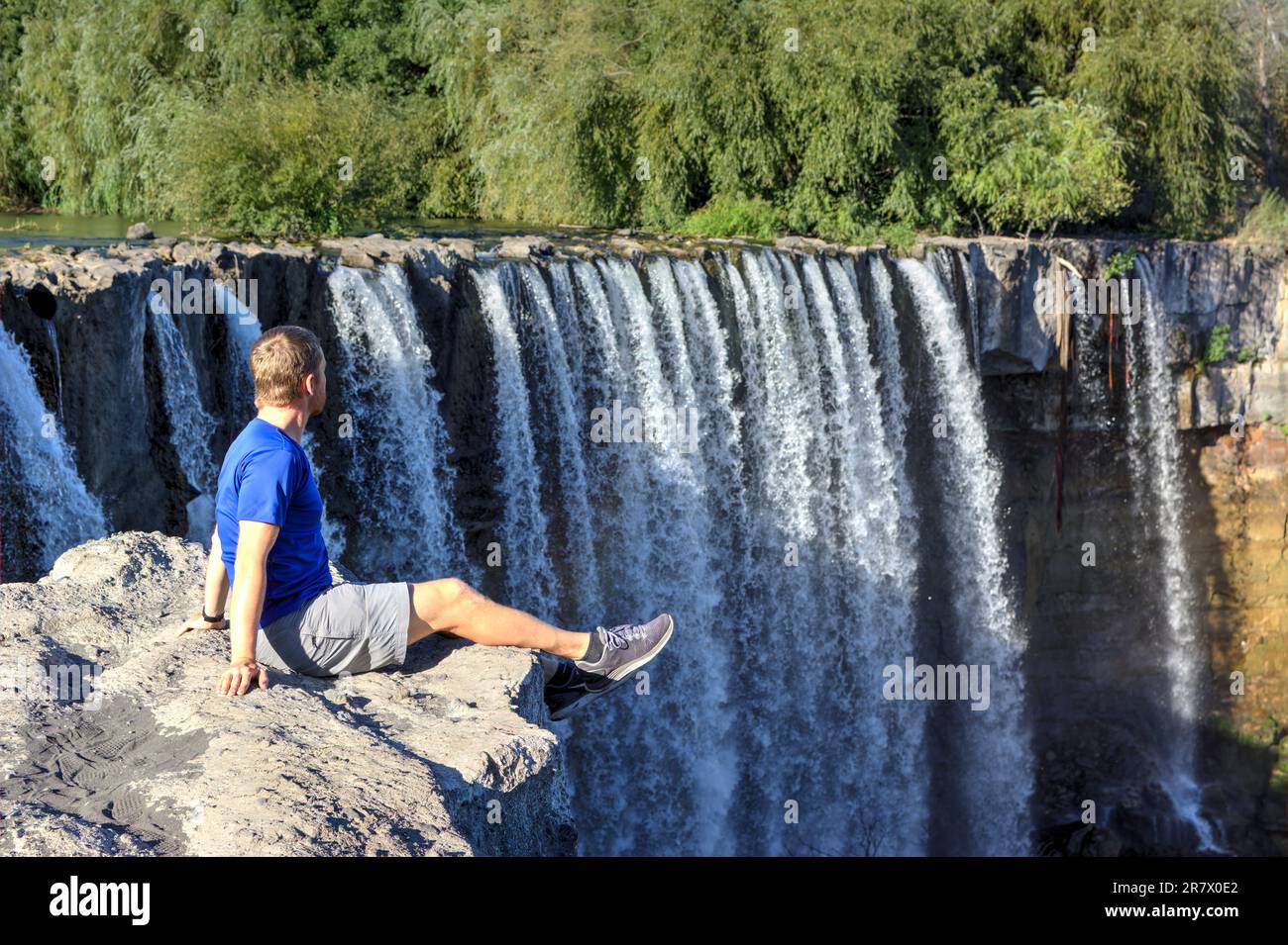 Wasserfall Salto Del Itata (Yungay) Stockfoto