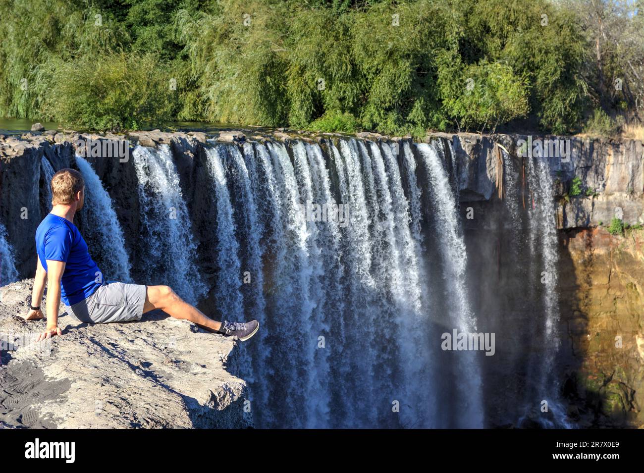 Wasserfall Salto Del Itata (Yungay) Stockfoto