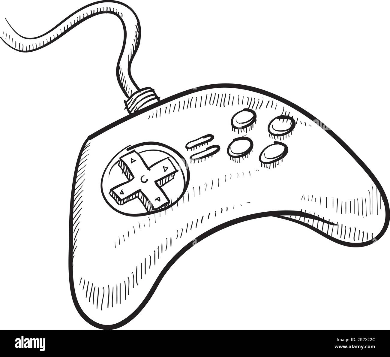 Vektordarstellung für Videospiel-Controller im Doodle-Stil Stock Vektor