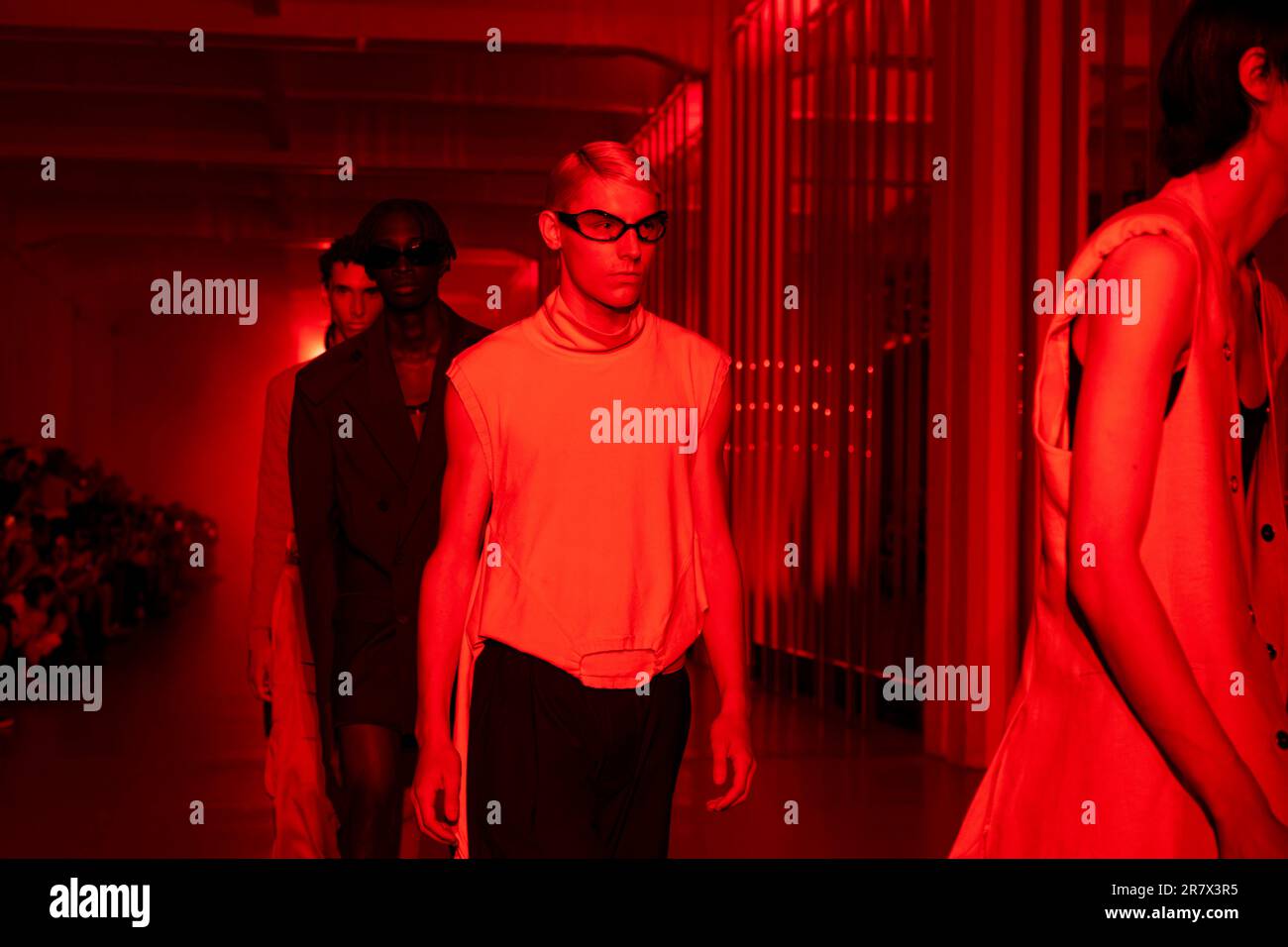 Mailand, Italien. 17. Juni 2023. JORDANLUCA Spring Summer 2024 Runway während der Mailänder Fashion Week am 2023. Juni in Mailand; Italien 17/06/2023 Guthaben: dpa/Alamy Live News Stockfoto