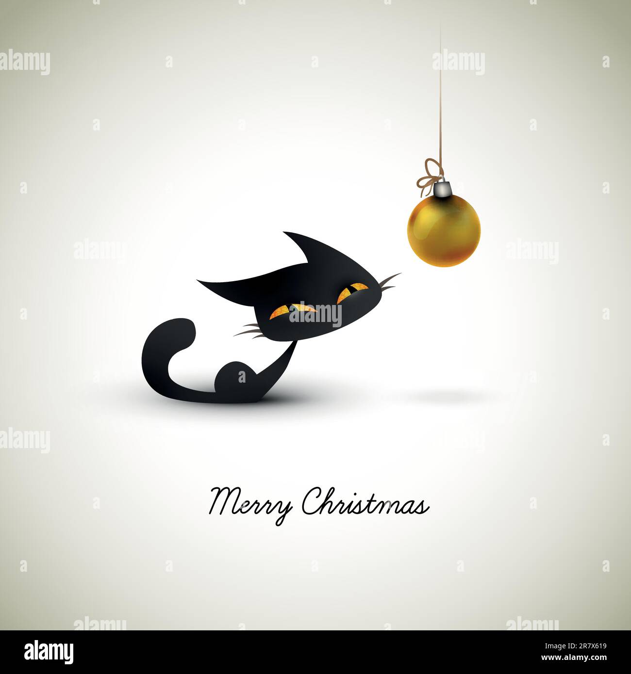 Little Cat begeistert von der Weihnachtskuppel | tolle Begrüßung für Haustierbesitzer | EPS10-Vektor mit mehreren Schichten im Hintergrund Stock Vektor