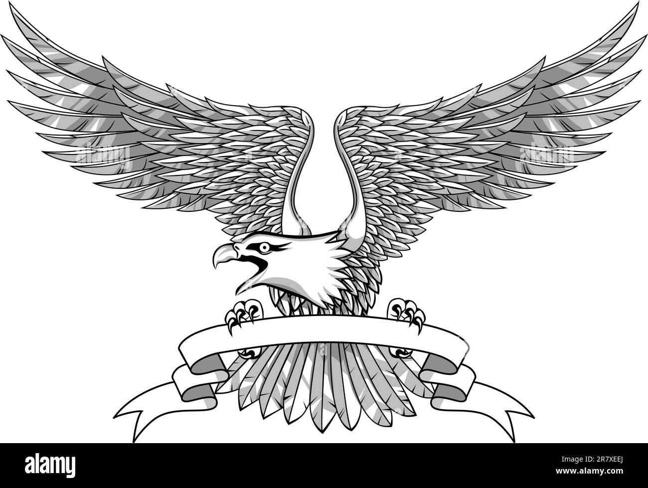 Eagle mit Emblem Illustration Stock Vektor