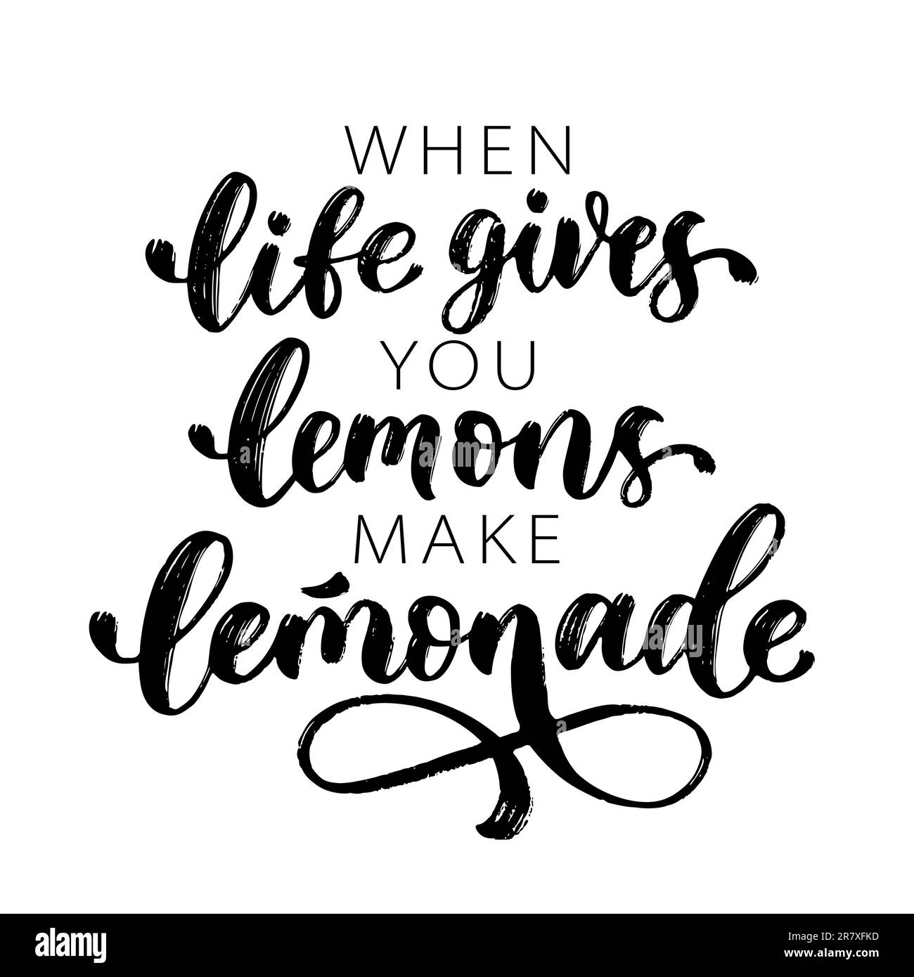 WENN DIR DAS LEBEN ZITRONEN GIBT, MACH LIMONADE. Pinsel-Kalligraphie-Poster. Darstellung des Vektortextes. Motivierendes Zitat, wenn das Leben dir Zitronen gibt, mach Limonade Stock Vektor
