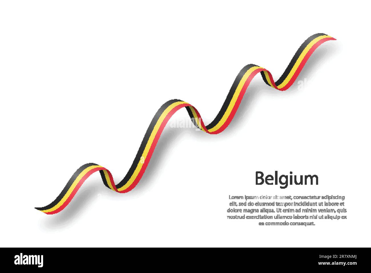 Ein Band oder ein Banner mit belgischer Flagge. Vorlage für den Unabhängigkeitstag Stock Vektor