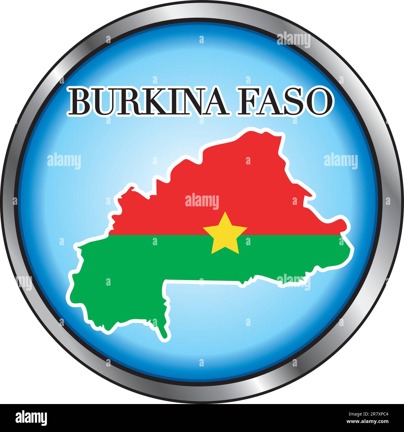 Vektor-Illustration für Burkina Faso, Runde Taste. Stock Vektor