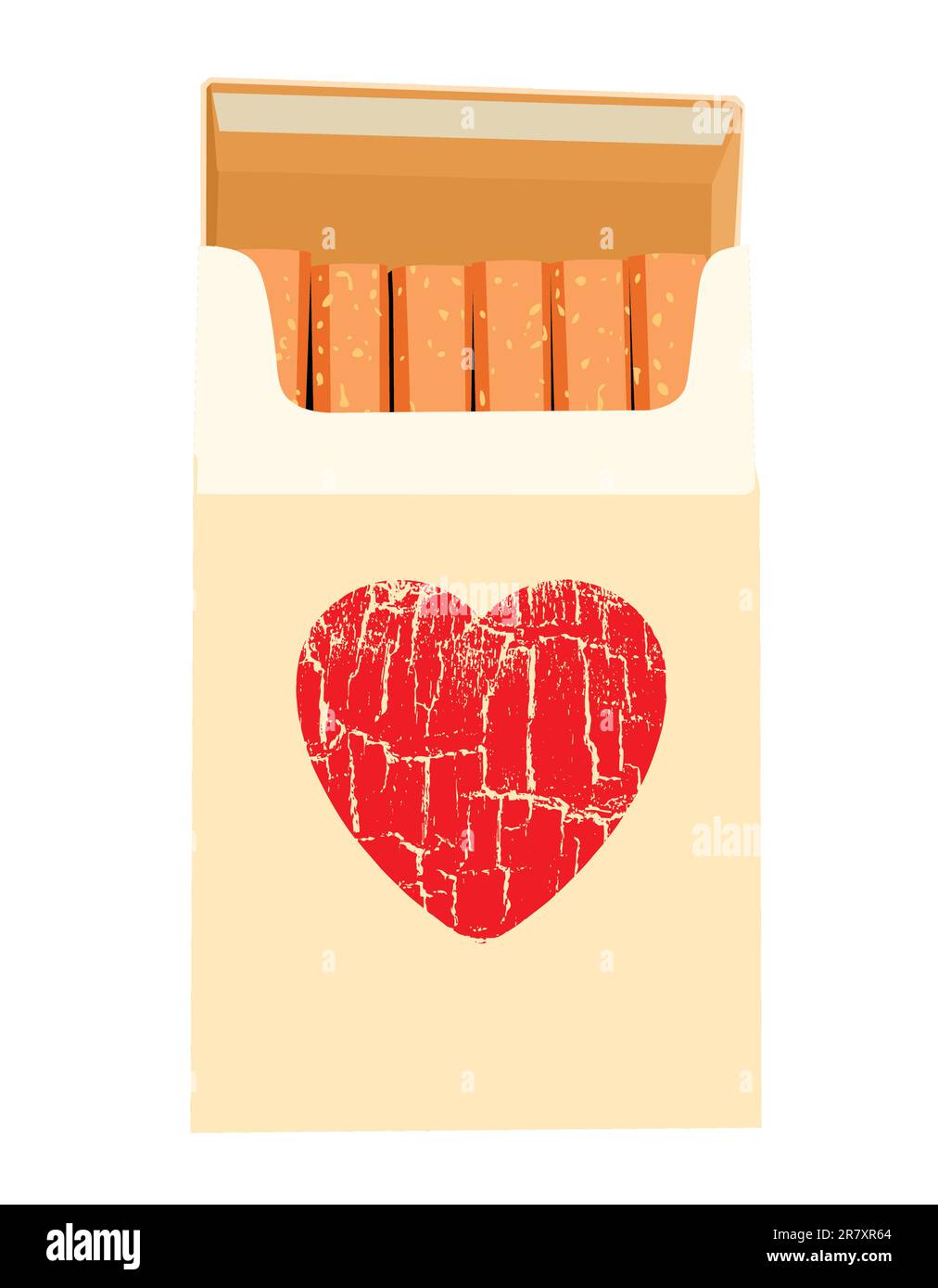 Zigarettenpackung auf weißem Hintergrund, Vektordarstellung Stock Vektor