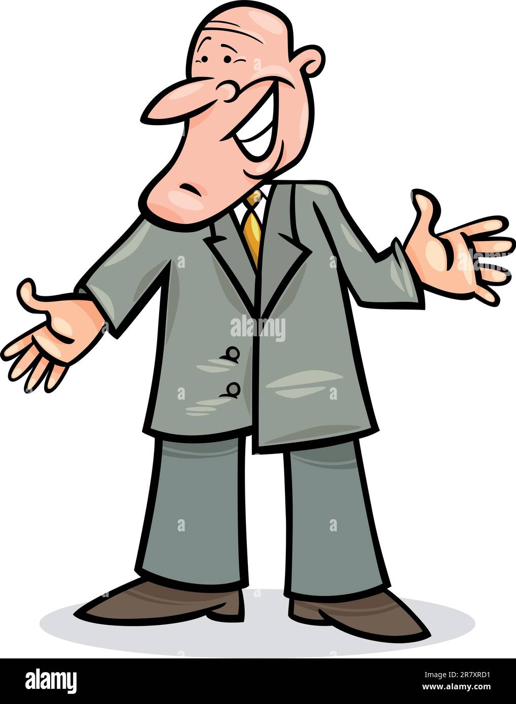 Cartoon-Illustration der lustige Mann im Anzug Stock Vektor