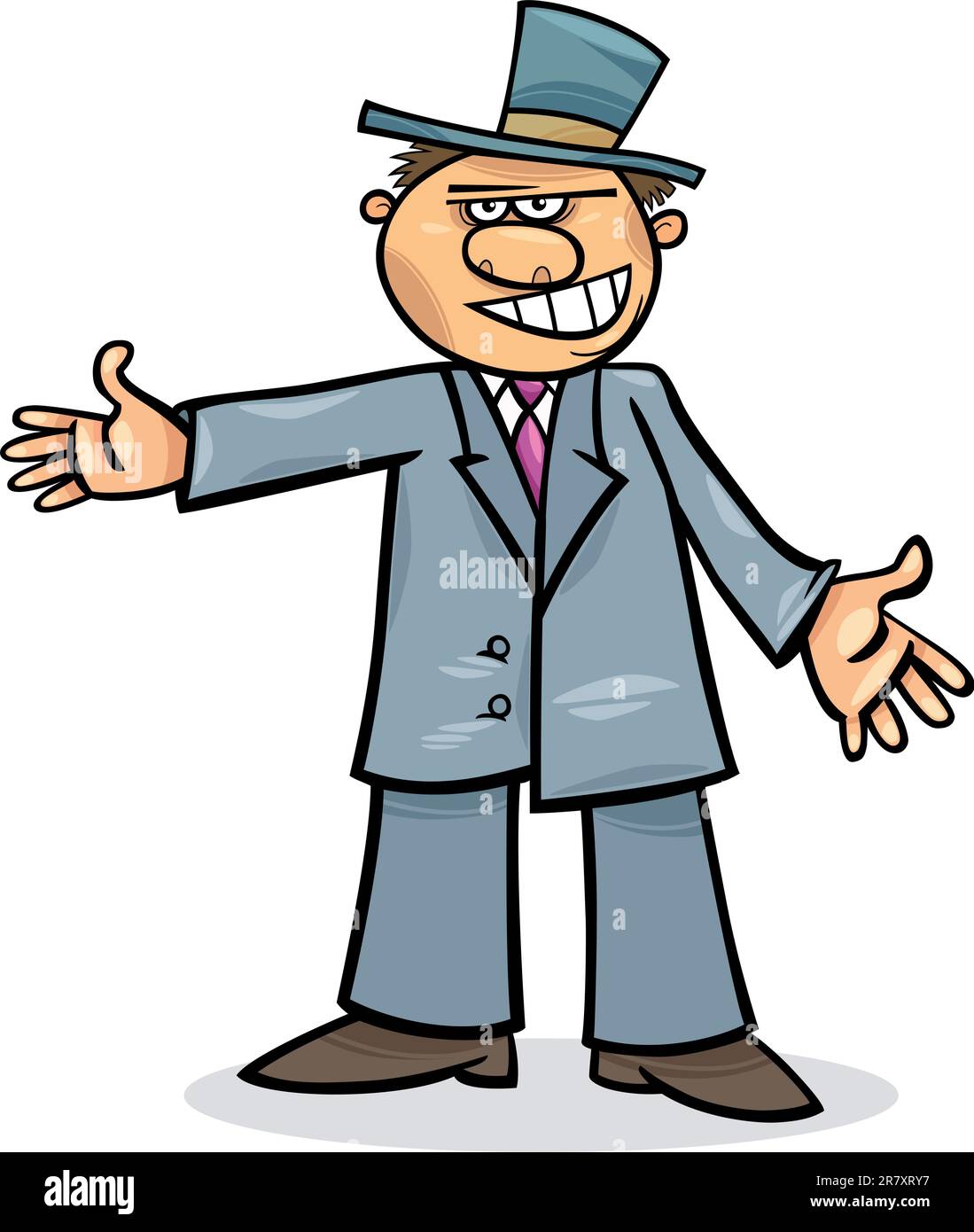 Cartoon-Illustration der lustige Mann im Anzug Stock Vektor