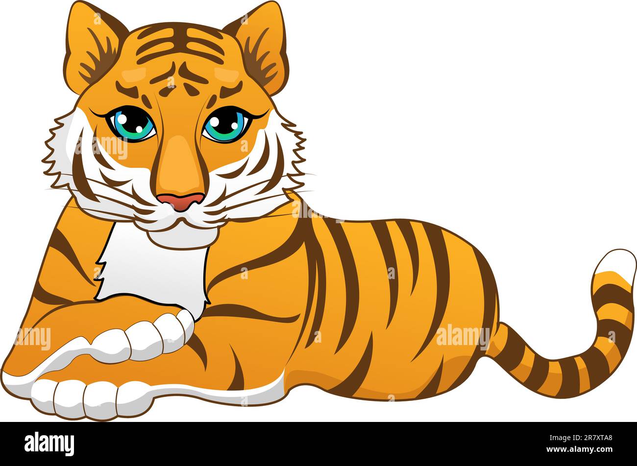 tiger auf weißem Hintergrund Stock Vektor