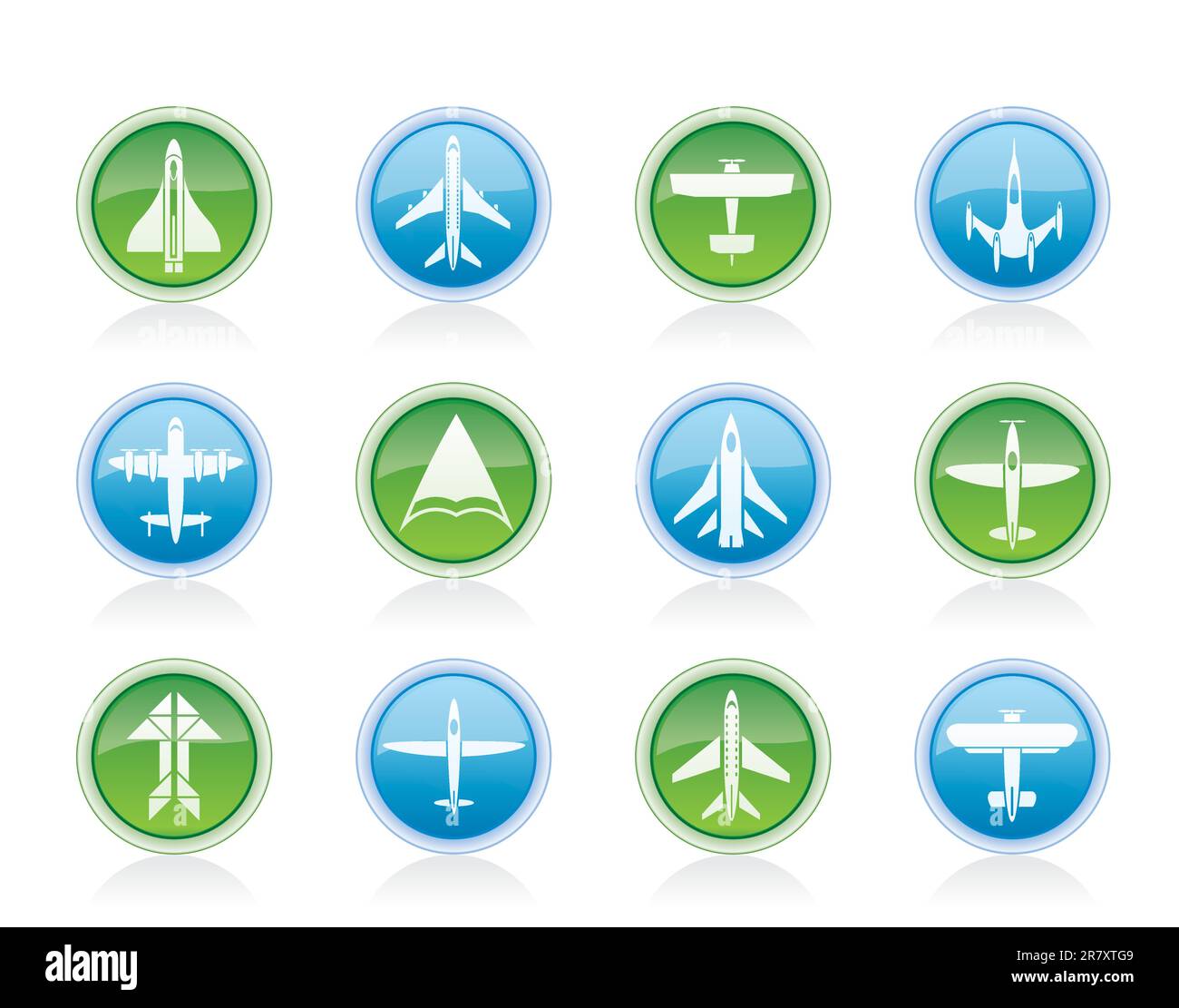 Verschiedene Arten von Flugzeug Symbole - Vektor Icon Set Stock Vektor