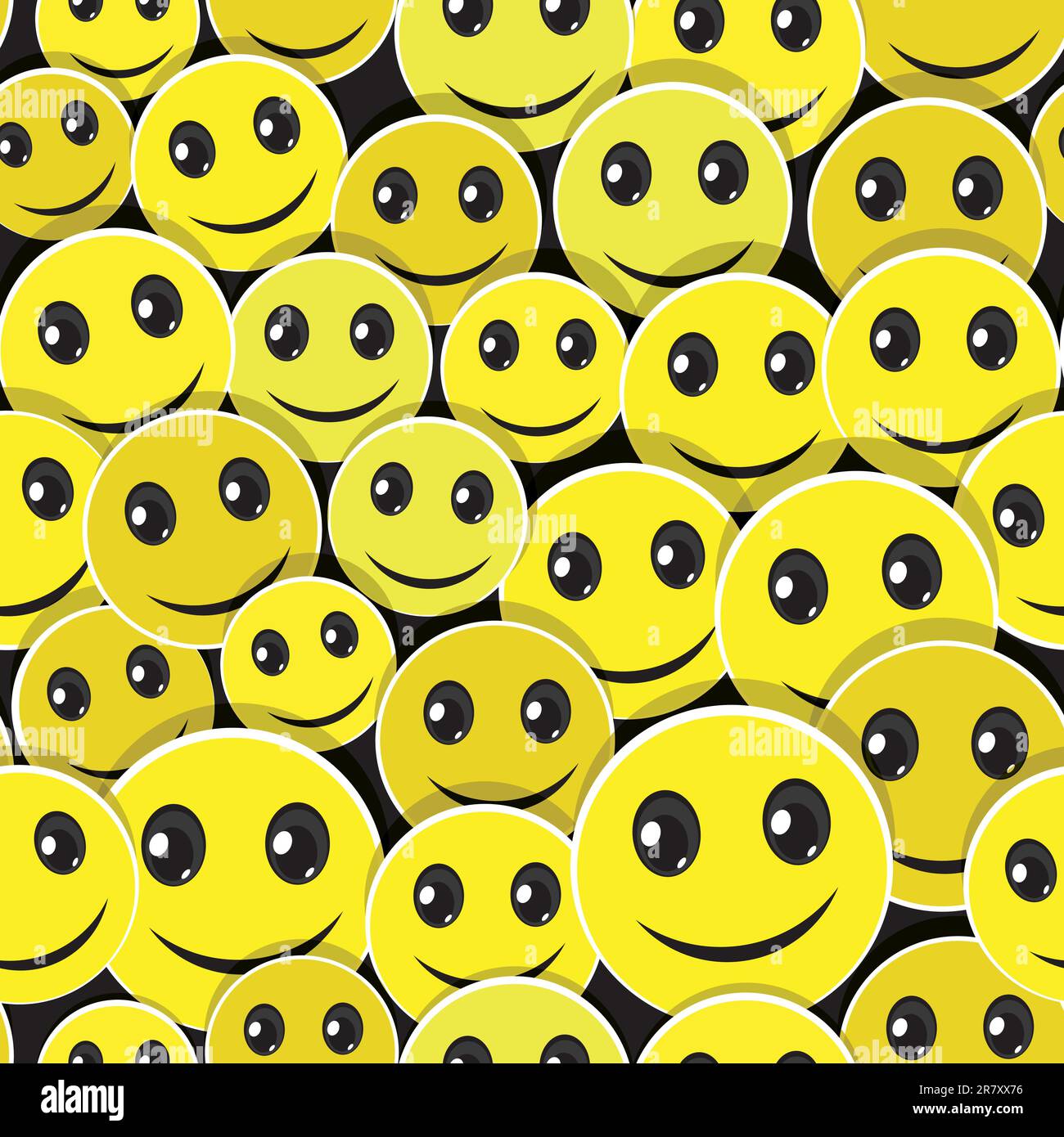 Lächeln Symbol nahtloser Musterhintergrund. Vektorabbildung „Have a nice day“. Element für Konstruktion. Stock Vektor
