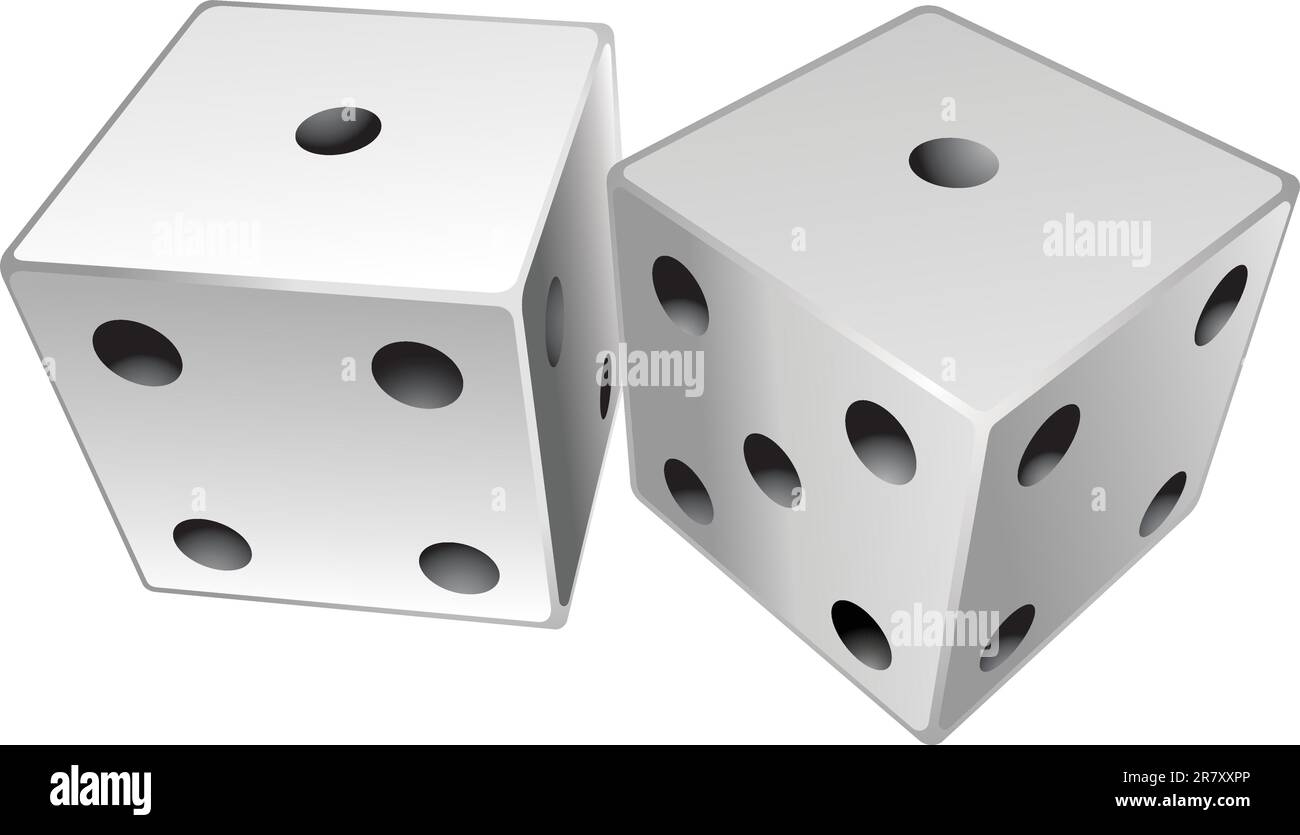 Würfel mit insgesamt zwei Schlangenaugen. Stock Vektor