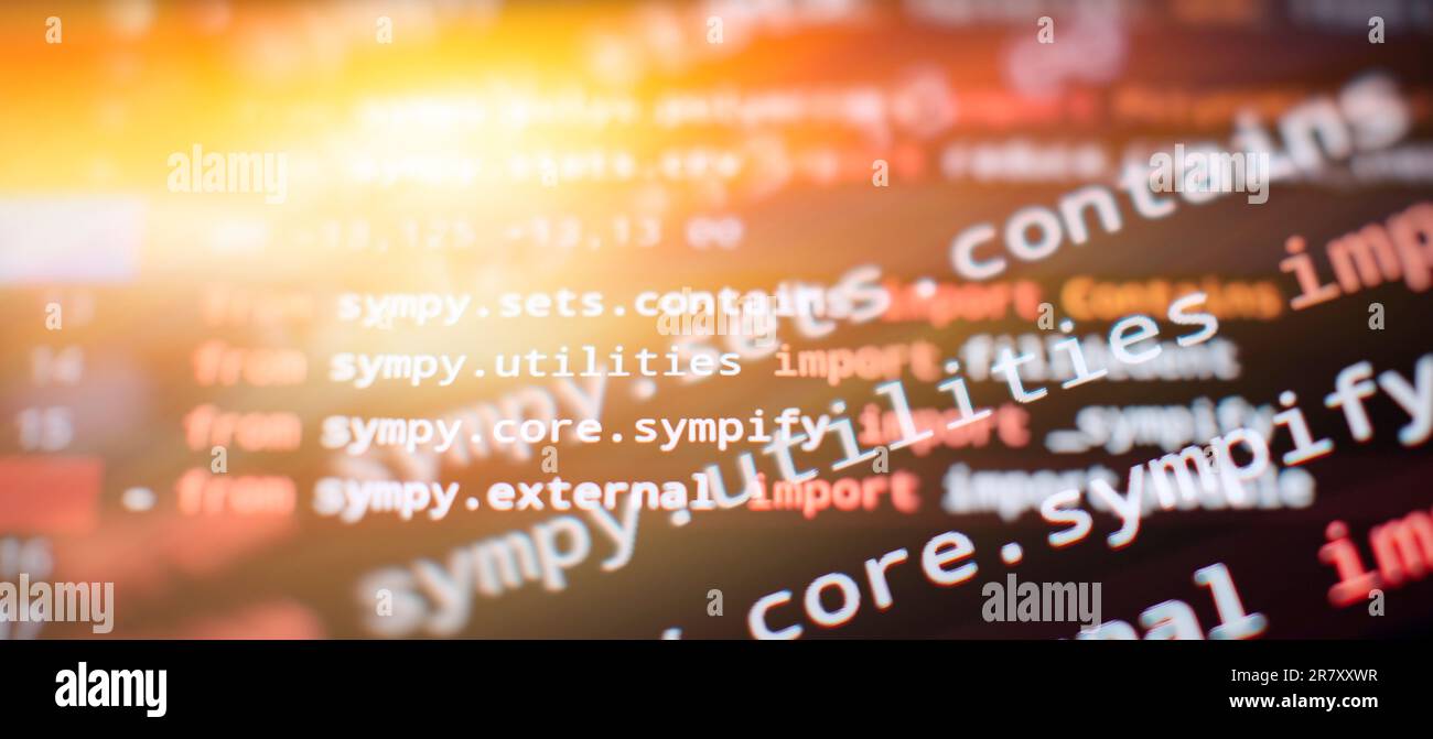 javascript-Computercode mit virtuellem Bildschirm. Programmiercode Stockfoto