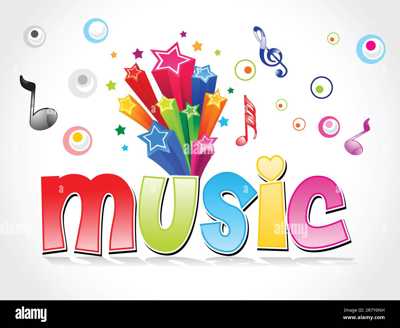 Abstrakte, farbenfrohe Vektordarstellung des musikalischen Hintergrunds Stock Vektor