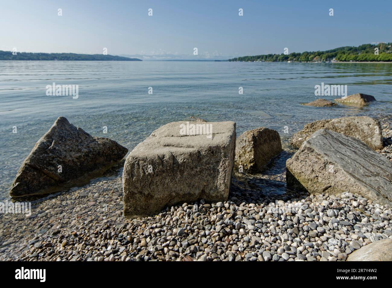 Seeufer, Starnberger See, Starnberg, Oberbayern, Bayern, Deutschland Stockfoto