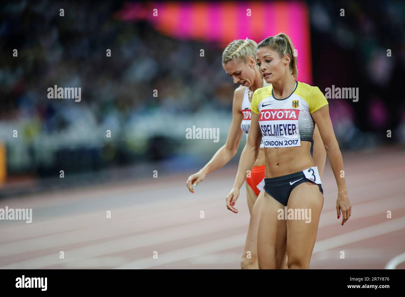 Ruth Sophia Spelmeyer nimmt an den 400 Metern der Leichtathletik-Weltmeisterschaft London 2017 Teil. Stockfoto