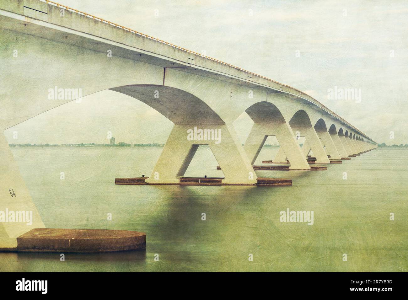 Zeeland Bridge, die längste Brücke in den Niederlanden Stockfoto