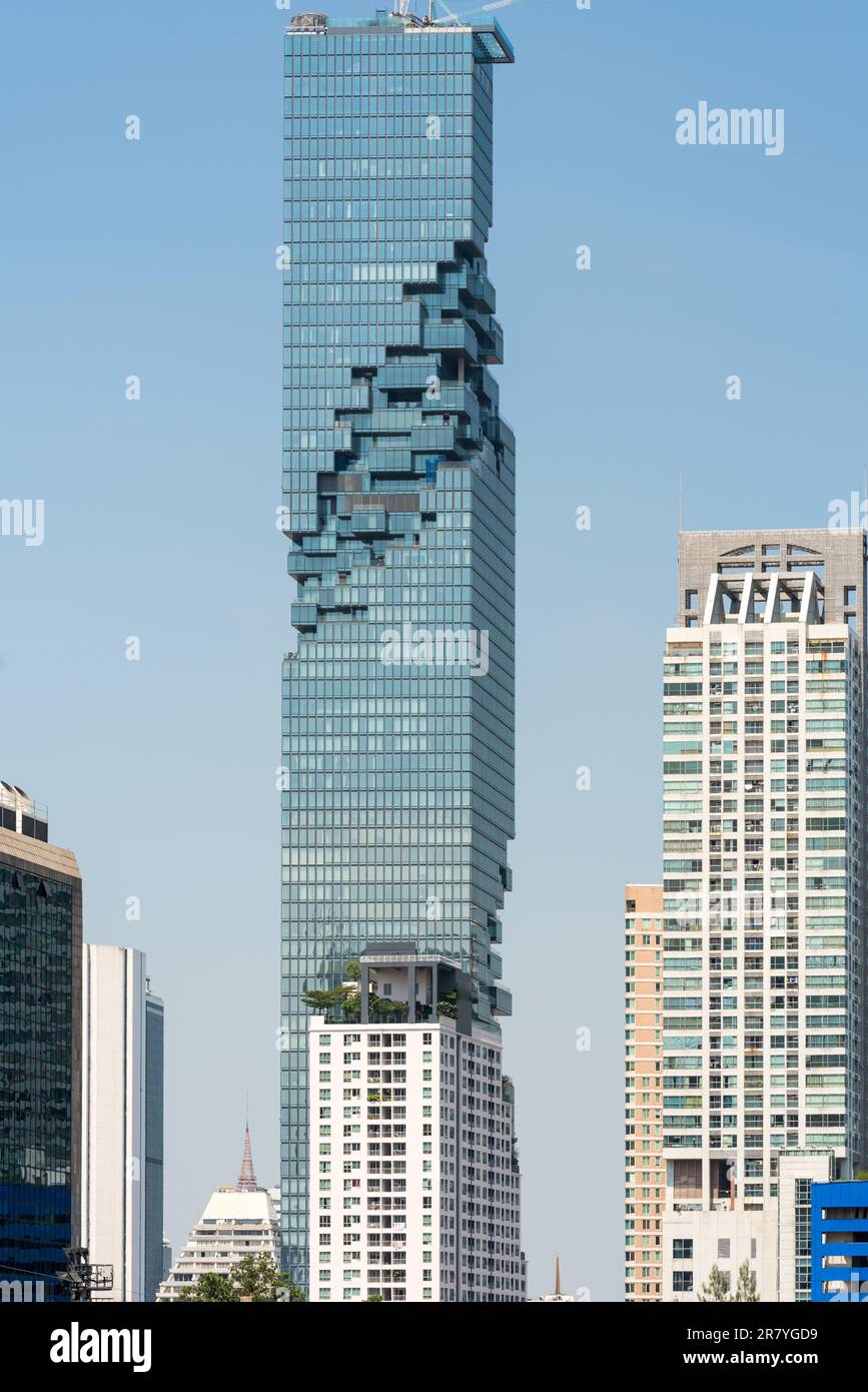 Das zentrale Geschäftsviertel der Metropole Bangkok mit dem Maha Nakon Wolkenkratzer Stockfoto