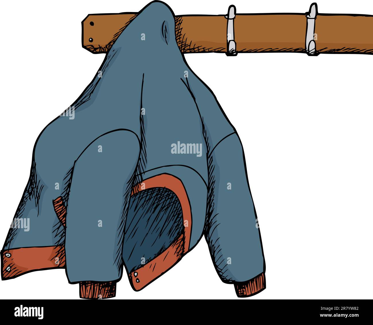 Eine Jacke hängen, eine Garderobe, die isoliert auf weiß Stock Vektor