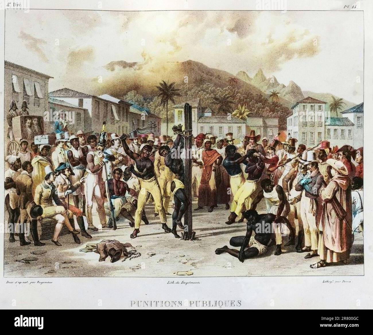 Punitions publiques d'esclaves - in "Voyage pittoresque et historique au Brésil depuis 1816 jusqu'en 1821" par Maurice Rugendas, 1835 Stockfoto