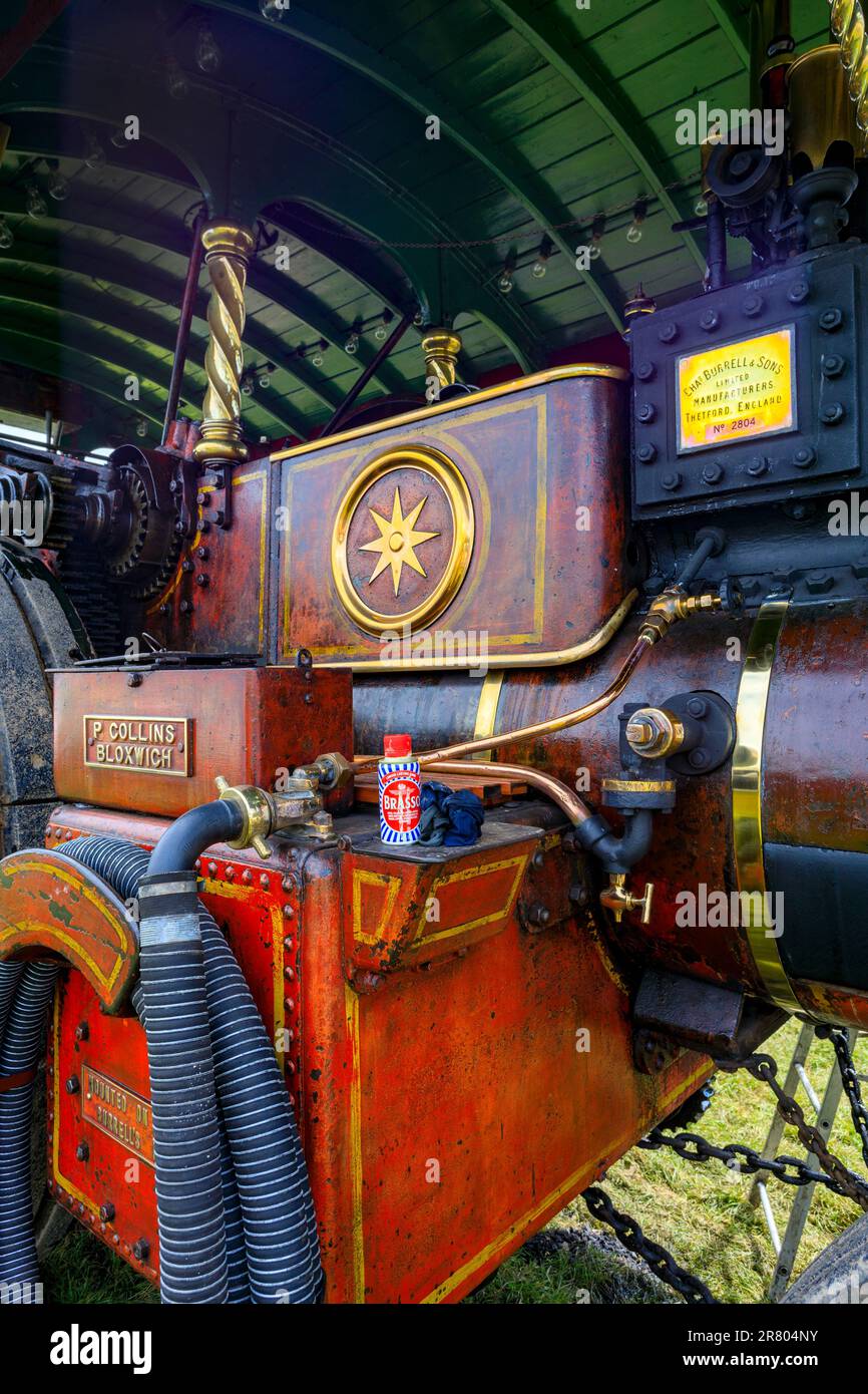 1906 Burrell Showmans Road Locomotive „Griffin“ bei Abbey Hill Steam Rally, Yeovil, Somerset, Großbritannien Stockfoto