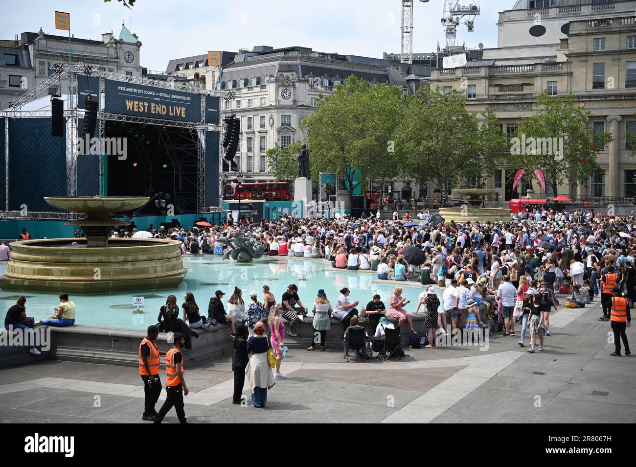 London, Großbritannien. Juni 18 2023. Riesige Menschenmengen besuchen das Westend Live 2023 am Trafalgar Square, London, Großbritannien. Kredit: Siehe Li/Picture Capital/Alamy Live News Stockfoto