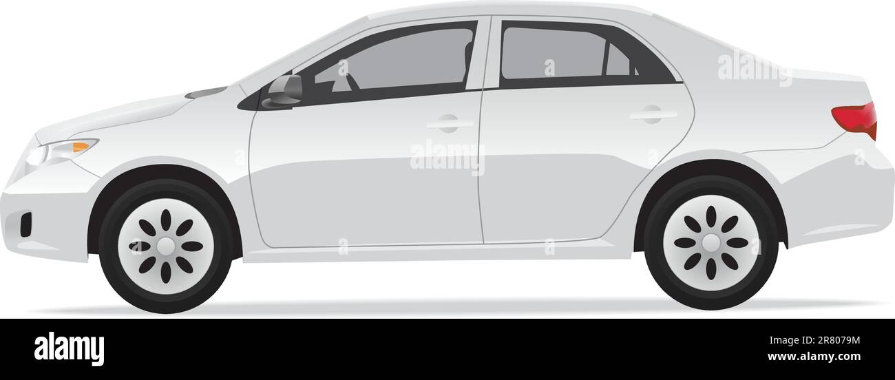 Abbildung eines Stadtwagens auf weißem Hintergrund Stock Vektor