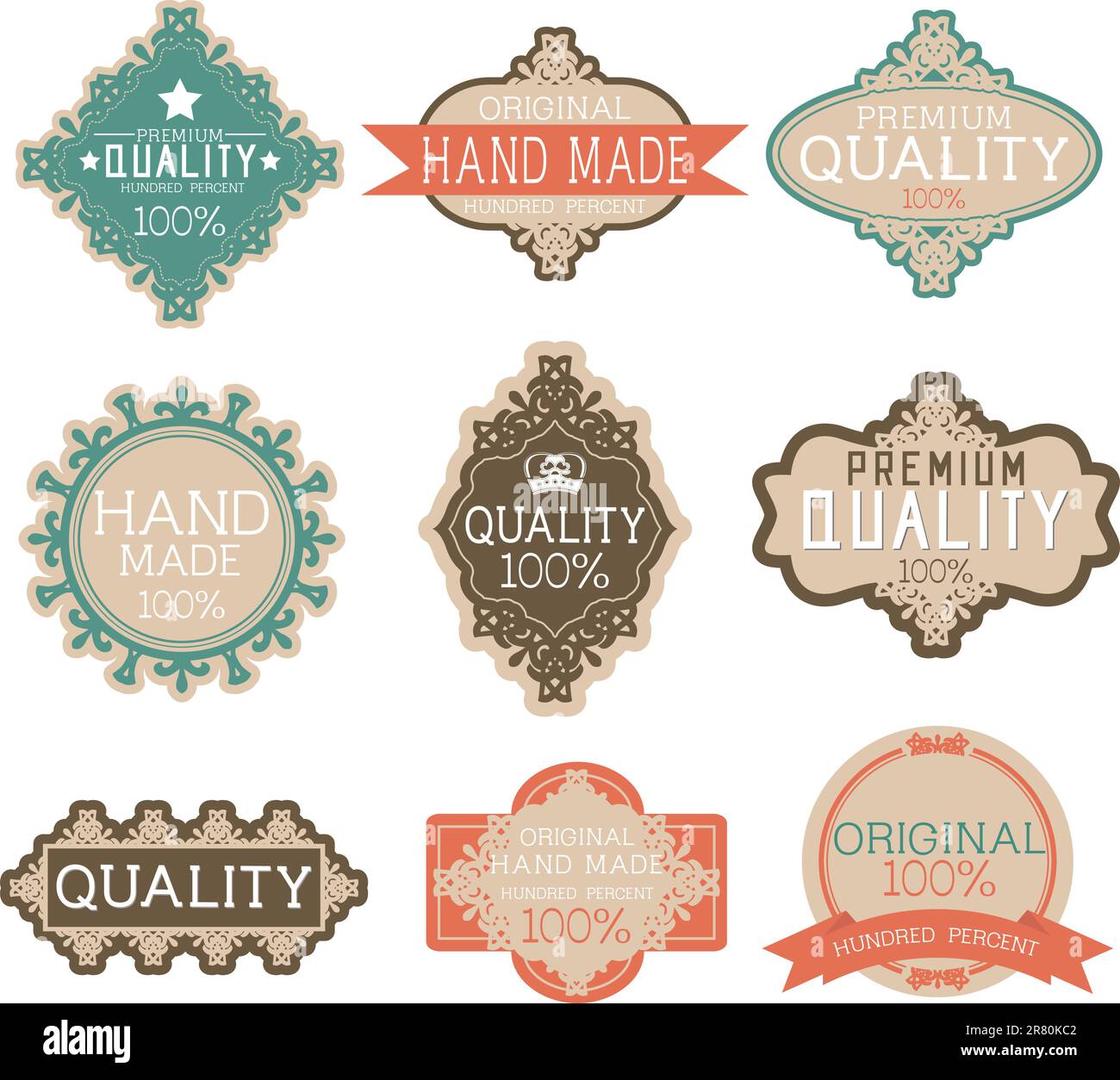 Vintage Label Style with Nine Design Element , Kollektion 13 Stock Vektor