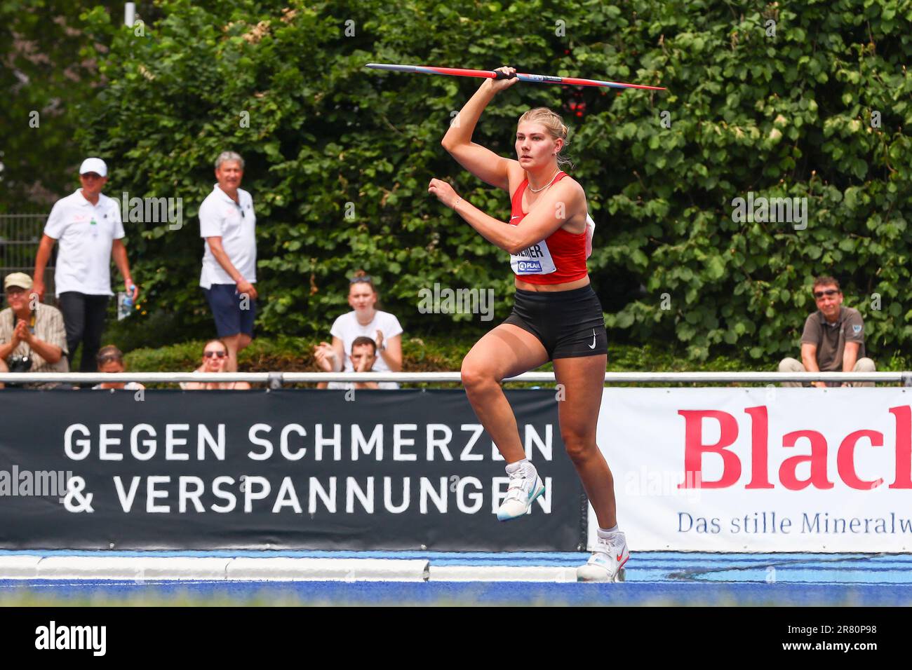 Ratingen, Deutschland, 18.06.2023: World Athletics Combined Events Tour – Gold. Women’s Heptathlon, Javelin, Lara Siemer, GER (TSV Bayer 04 Leverkusen) Kredit: NewsNRW / Alamy Live News Stockfoto