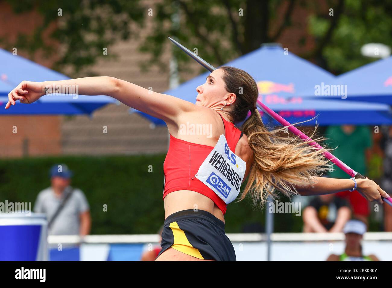 Ratingen, Deutschland, 18.06.2023: World Athletics Combined Events Tour – Gold. Women’s Heptathlon, Javelin, Sophie Weissenberg, GER (TSV Bayer 04 Leverkusen) Kredit: NewsNRW / Alamy Live News Stockfoto