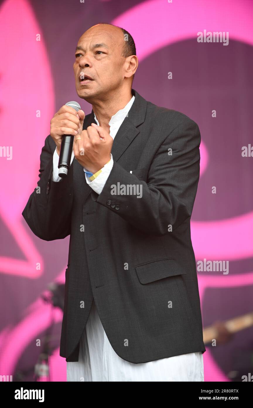 17. Juni 2023, Leeds, South Yorkshire, U.K: Roland Gift of the Fine Young Cannibals Performing at Lets Rock Leeds 80s Festival , Leeds UK , 17.06.2023 (Kreditbild: © Robin Burns/ZUMA Press Wire) NUR REDAKTIONELLE VERWENDUNG! Nicht für den kommerziellen GEBRAUCH! Stockfoto