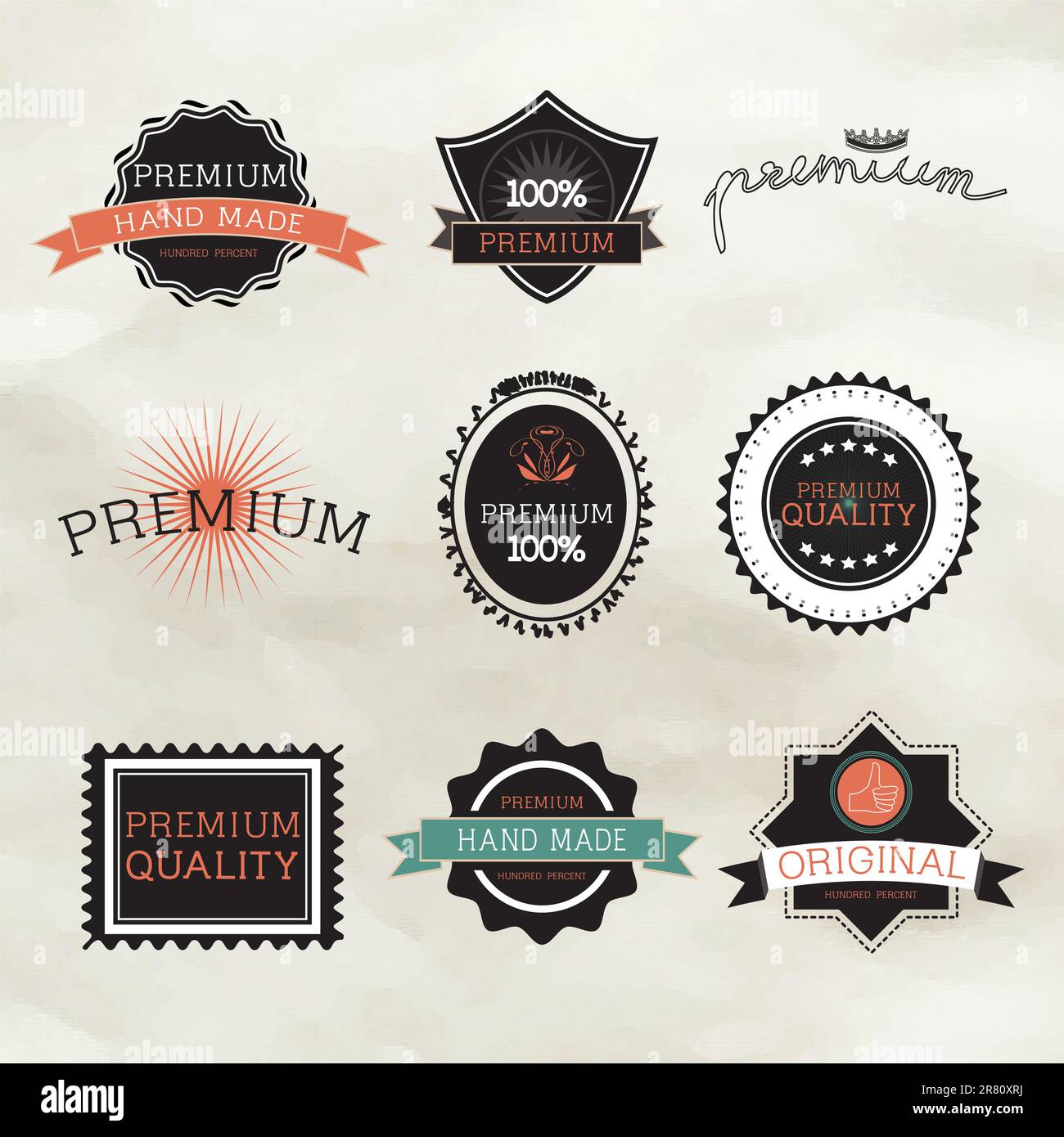 Vintage Label Style with Nine Design Element , Kollektion 16 Stock Vektor