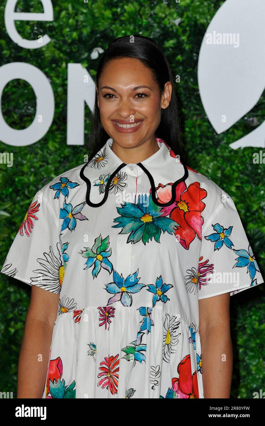 MONTE-CARLO, MONACO - 18. JUNI: Cynthia Addai-Robinson, besuchen Sie die "Herr der Ringe" Fotokonferenz während des Monte Carlo TV Festivals 62. am Juni Stockfoto